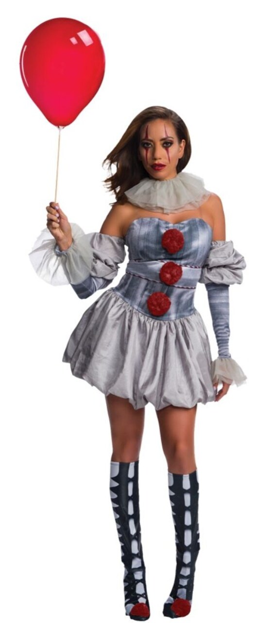 The Costume Center Gray and Red Pennywise Women Adult Halloween Costume - Medium